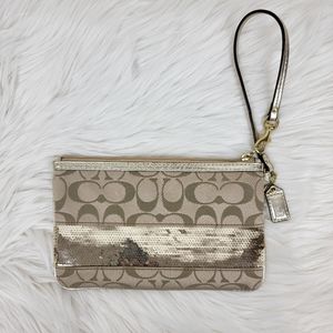 Coach Gold Sequence Wristlet